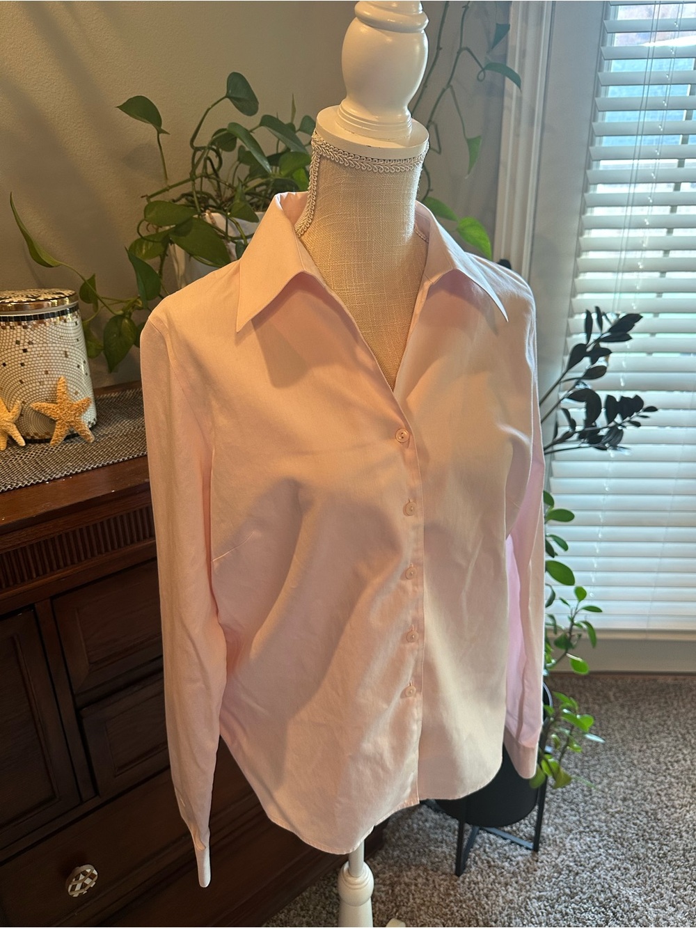 Jones Wear Essentials Light Pink Button-Up Shirt